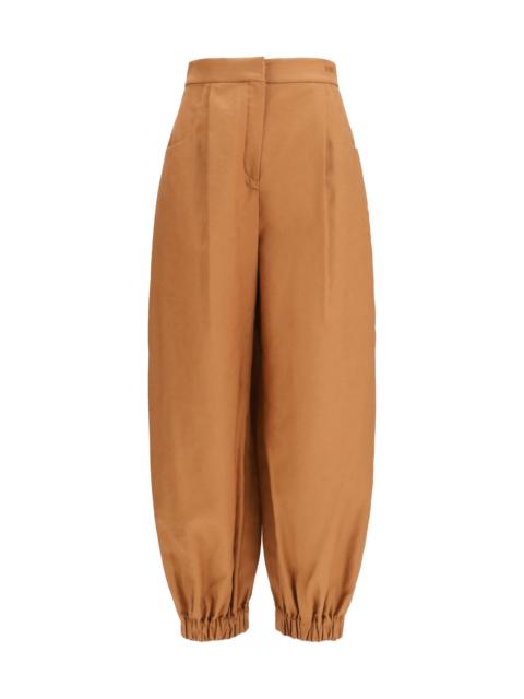 FENDI Fendi Cotton and Linen Balloon Pants Brown Women