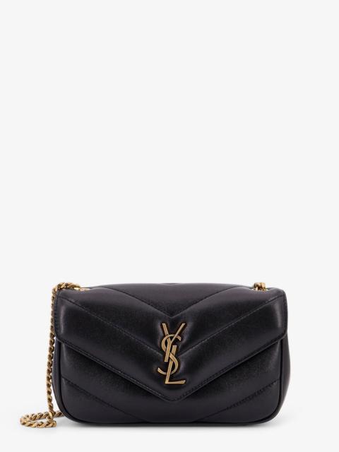 SAINT LAURENT Saint Laurent Loulou Mini Leather Crossbody Bag Black