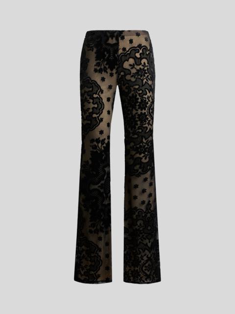 Etro TULLE AND JACQUARD VELVET TROUSERS