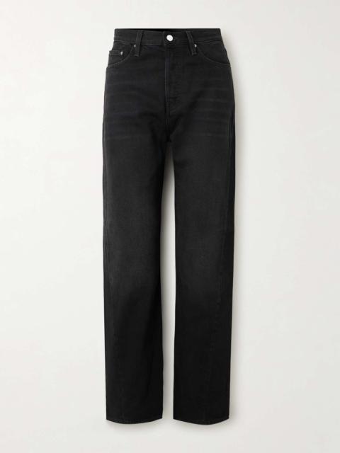 Mid-rise straight-leg organic jeans Black