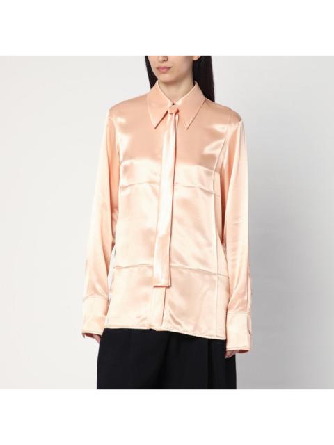 Jil Sander Shirt With Pink Tie In Shiny Viscose Blend Women