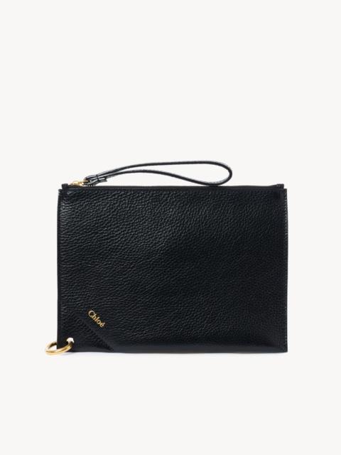 Chloé CHLOÉ SPIN ZIPPED POUCH IN GRAINED LEATHER
