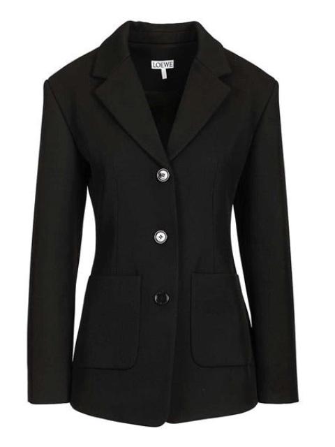 Loewe Loewe Wool Blend Single Breasted Blazer Black Women