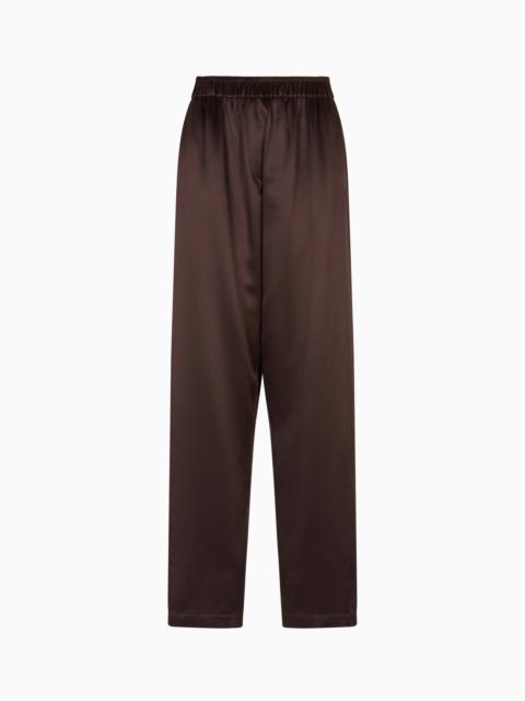GIORGIO ARMANI STRAIGHT-CUT TROUSERS IN TUSSAH SILK SATIN