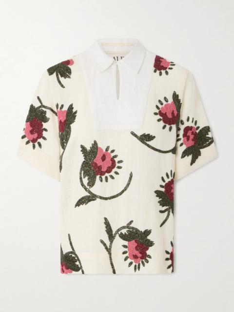 S.S.DALEY Iona Bead-embellished Linen Shirt