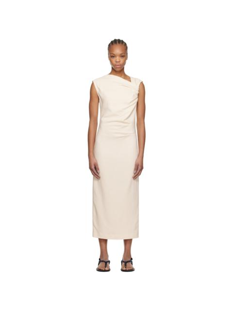MSGM Off-White Twisted Midi Dress