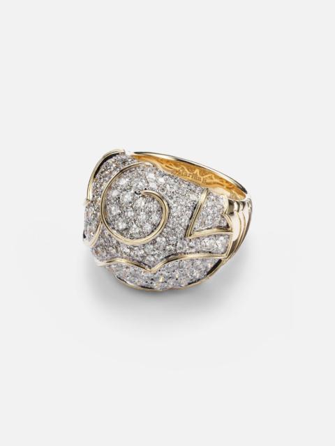 Marina B Onda Bombe 18kt gold ring with diamonds