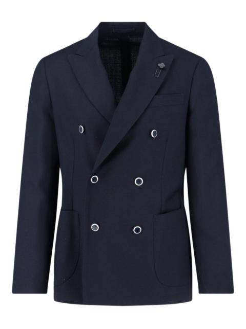 LARDINI wool double-breasted blazer