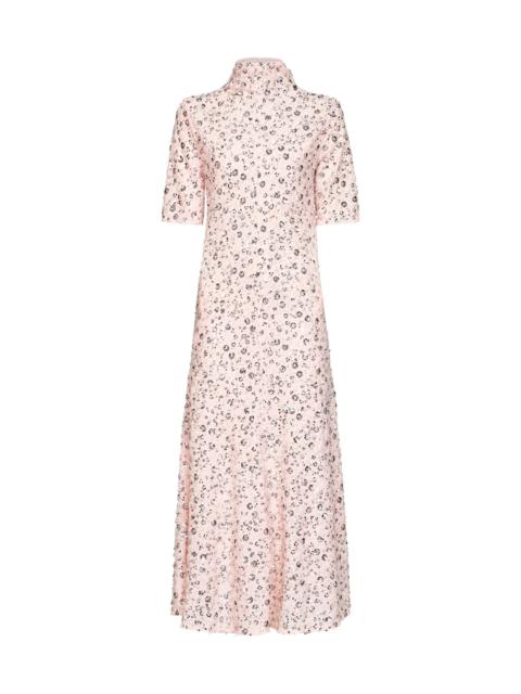 rabanne Rabanne Women Pink All-Over Floral Embroidery Midi Dress