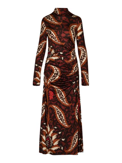 Johanna Ortiz Start Point Gathered Maxi Dress multi