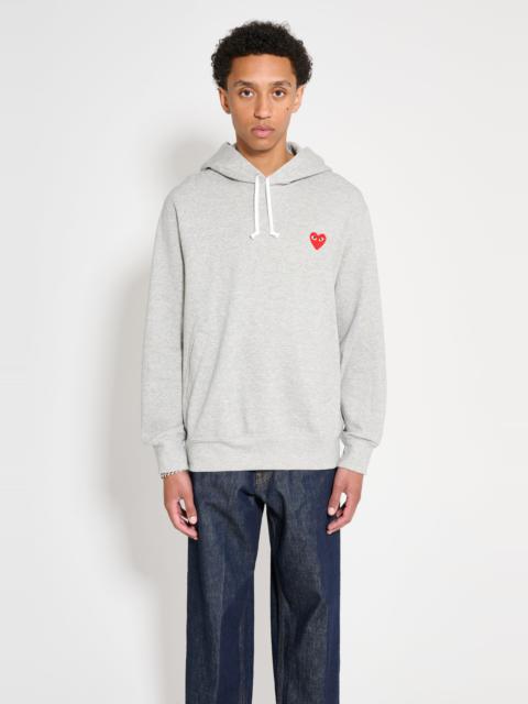 Comme Des Garçons COMME DES GARÇONS PLAY SMALL HEART HOODED SWEATSHIRT GREY