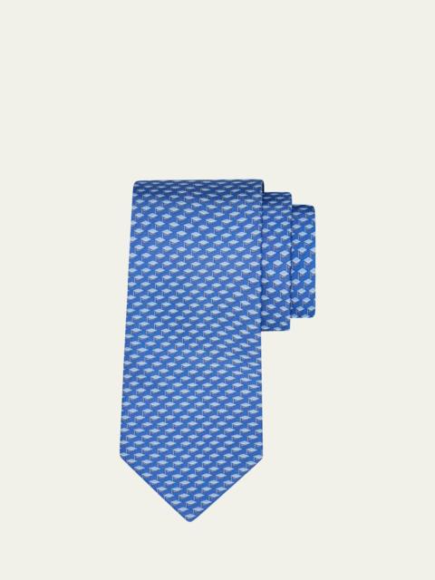 FERRAGAMO Men's Graduation Cap Micro-Print Tie