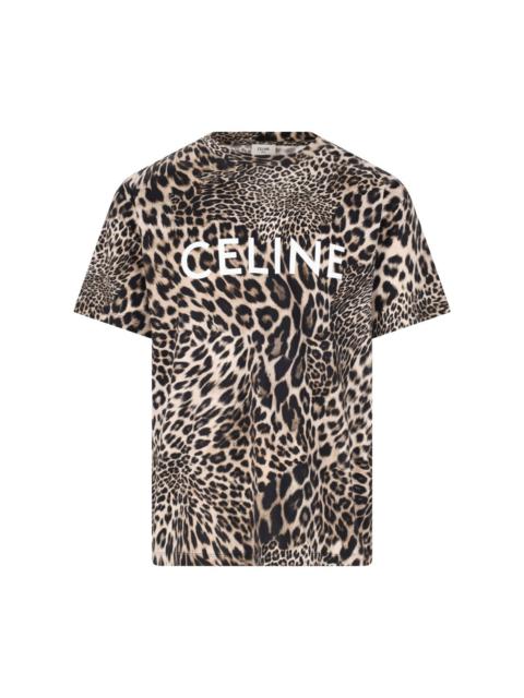 Celine Men "Leopard Logo" T-Shirt