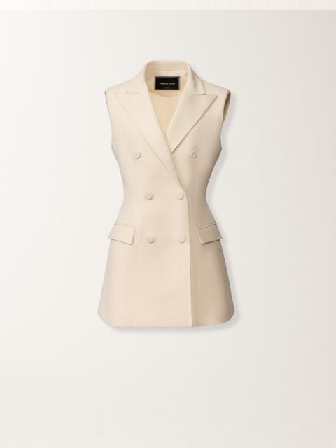 FABIANA FILIPPI Butter-colored long vest in wool and silk