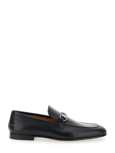 GUCCI Gucci Men Black Leather 'Jordan' Loafers For Men