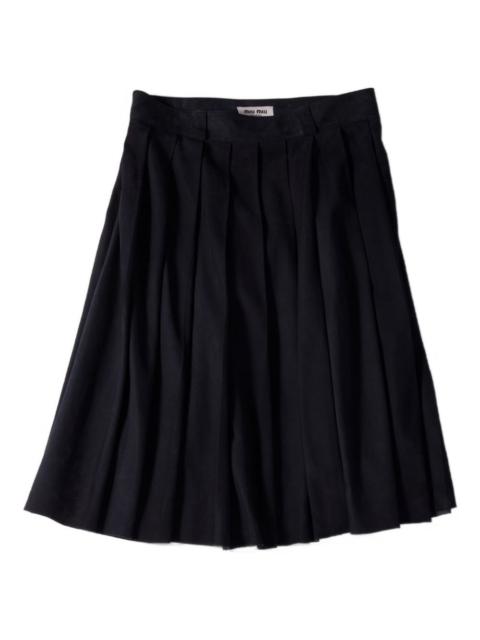 Miu Miu pleated suede midi skirt