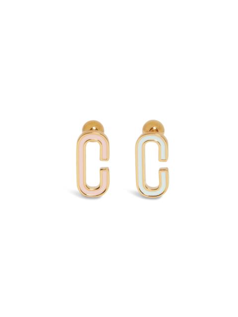 CASABLANCA Enamel C Link Ear Studs
