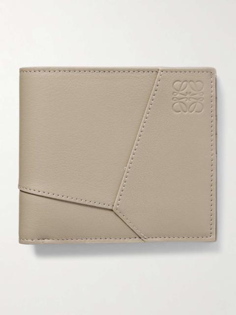 Puzzle Logo-Embossed Leather Billfold Wallet