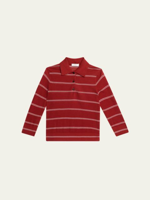 Vince Striped Pique Cotton Polo