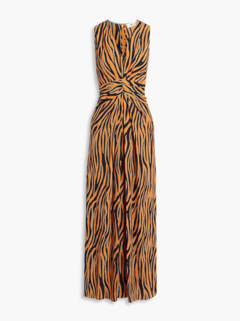DIANE VON FURSTENBERG Ace zebra-print crepe maxi dress