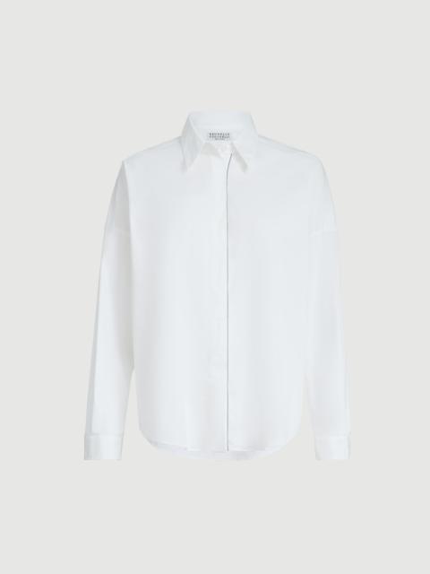 Brunello Cucinelli Stretch cotton poplin shirt with shiny trim