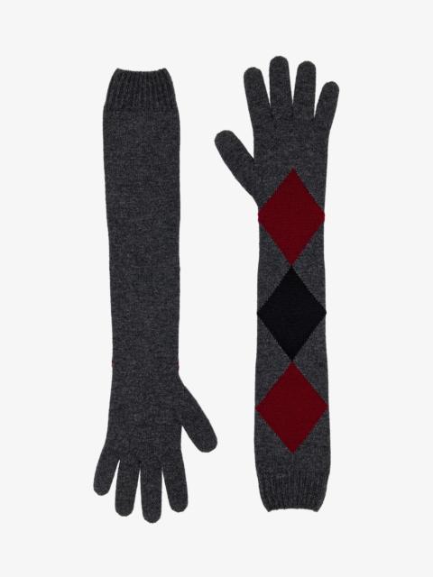 Proenza Schouler Vivian Gloves in Argyle Cashmere Knit