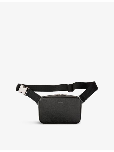 Sandro Logo-embossed small recycled-leather bag