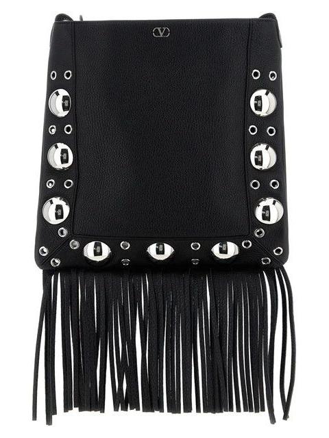 Valentino VALENTINO GARAVANI Nellcote Suede Black Shoulder Bag New