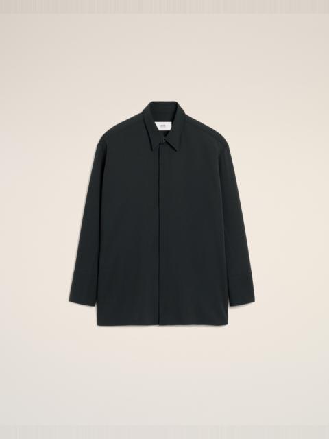 AMI Paris BLACK WOOL LONG OVERSIZED SHIRT