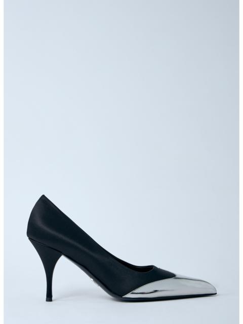 Prada Women Satin And Metallic Heeled Pumps