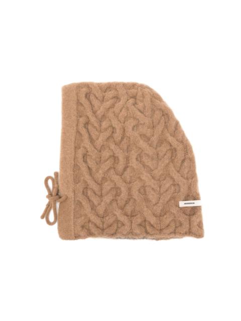 logo-appliquÃ© cable-knit hat