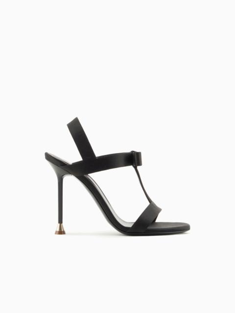 GIORGIO ARMANI Brushed leather T-bar sandals with bow