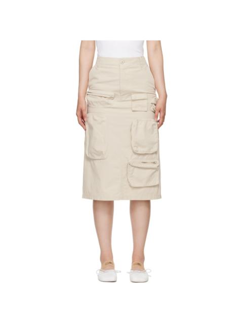 MM6 Maison Margiela Beige Pocket Midi Skirt