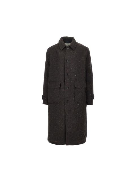 Les Deux Les Deux Herringbone Wool-blend Coat Brown