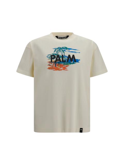 Palm Angels Palm Angels Palm Island T-shirt Off White Multicolor