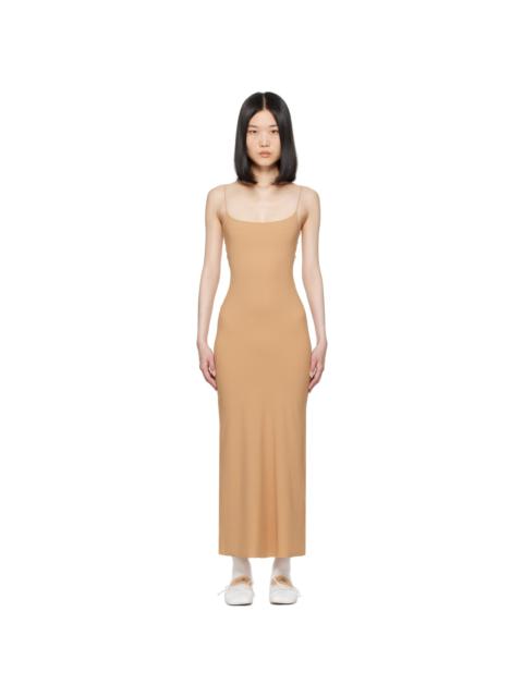 MM6 Maison Margiela Beige Scoop Neck Maxi Dress