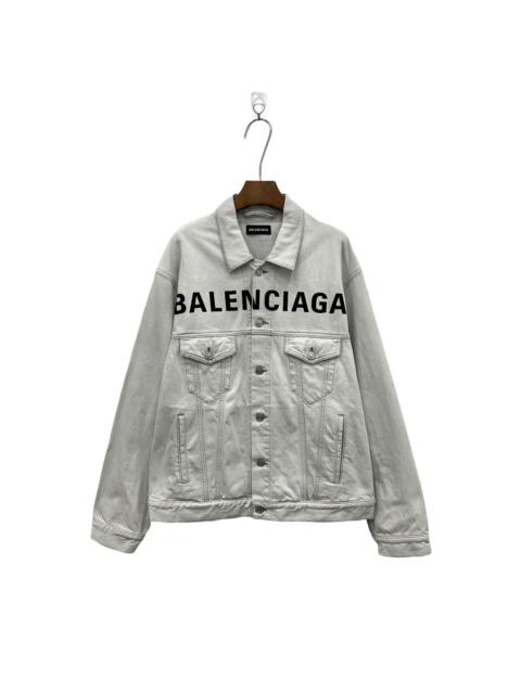 BALENCIAGA Balenciaga Embroidered Lettering Denim Jacket