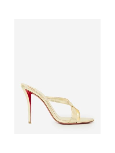 Christian Louboutin CHRISTIAN LOUBOUTIN Mulazee Cross 100 Platinum Leather Mules