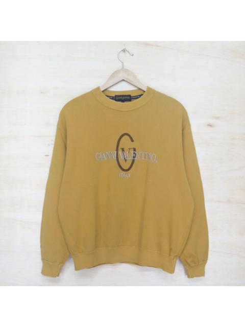 Other Designers Vintage 90s GIANNI VALENTINO Big Logo Embroidered Sweater Sweatshirt Pullover Jumper