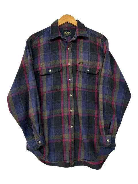 Other Designers Vintage 90s Wrangler Checkered Purple Flannel Shirt