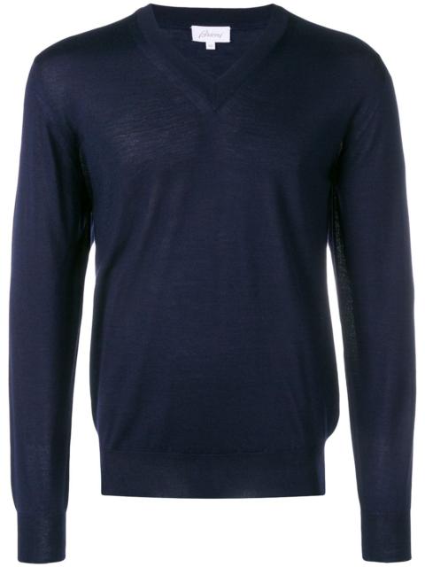 Brioni Brioni Men Wool Cashmere And Silk V-Necked Sweater