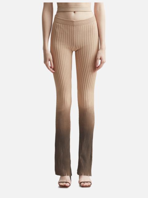 ANDREĀDAMO PRINTED RIBBED KNIT FLARE PANTS