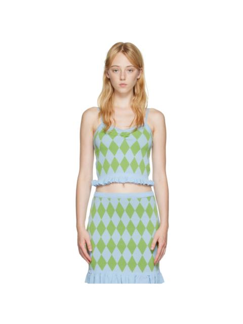 pushBUTTON Blue Argyle Tank Top