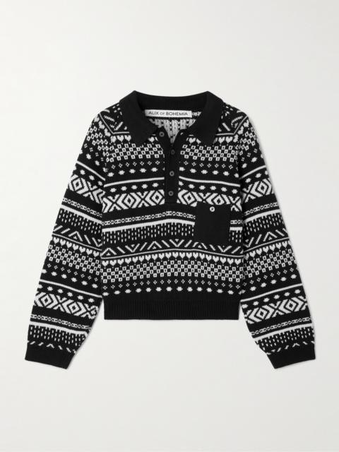 ALIX OF BOHEMIA Liza Fair Isle Cotton Polo Sweater