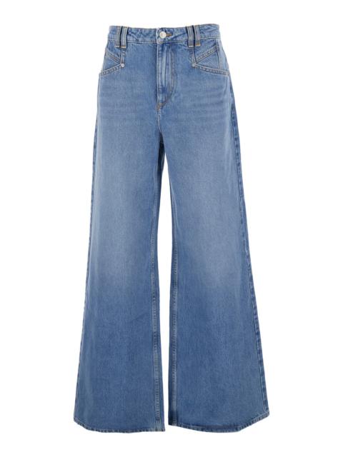 Isabel Marant Isabel Marant Women 'Lemony' Light Blue Jeans With Logo Patch On The Rear  In Denim Woman