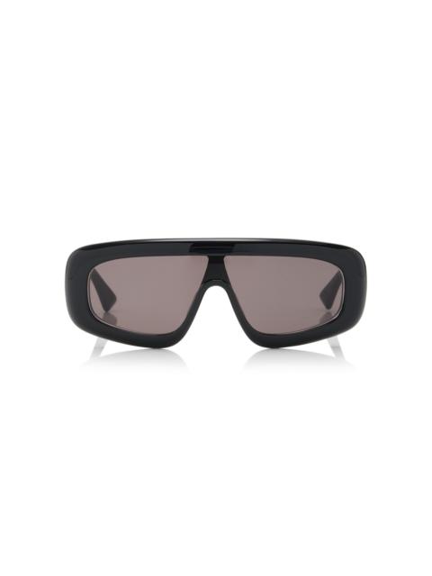 Bottega Veneta Mask-Frame Acetate, Bio-Nylon Sunglasses black