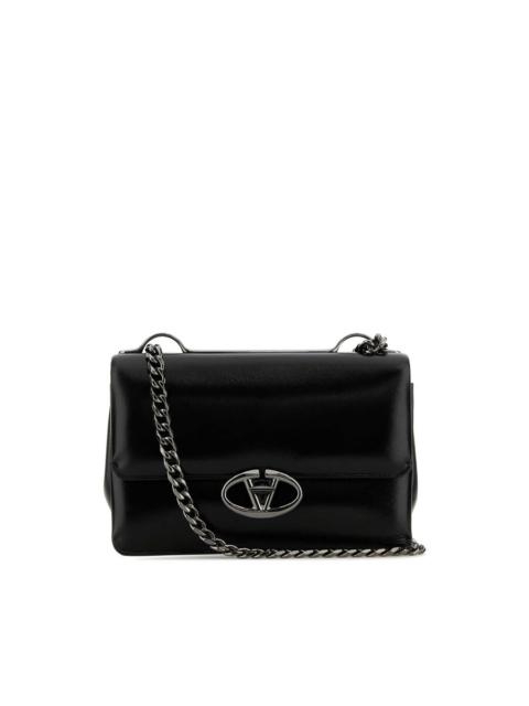Valentino Valentino Garavani Black Leather Small Vlogo Shoulder Bag