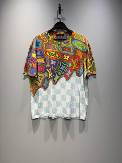 Louis Vuitton Louis Vuitton (LV) Graffiti Checkered Short-Sleeved Shirt