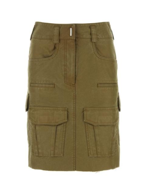 Givenchy Woman Army Green Cotton Skirt