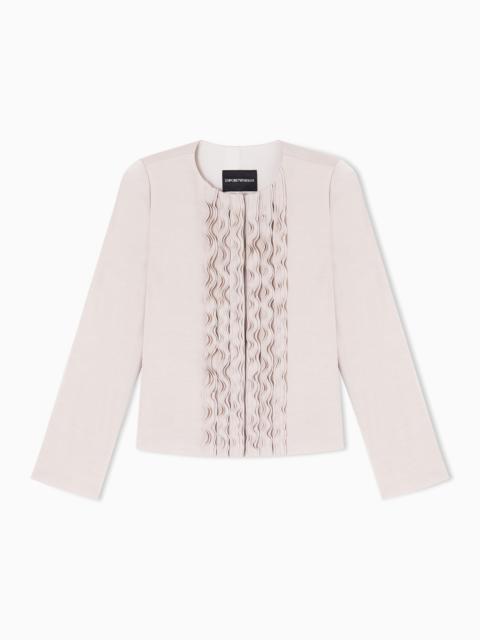 EMPORIO ARMANI WASHED TWILL JACKET WITH FITTED SIDES